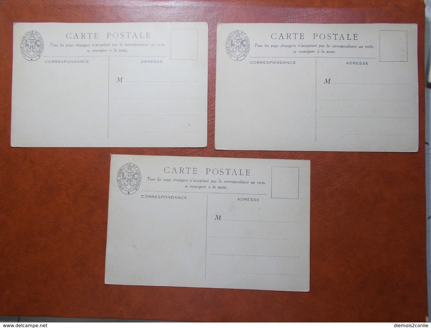 Carte Postale  - Lot De 3 Ligue Maritime Et Coloniale Cf Description (3447) - Otros & Sin Clasificación