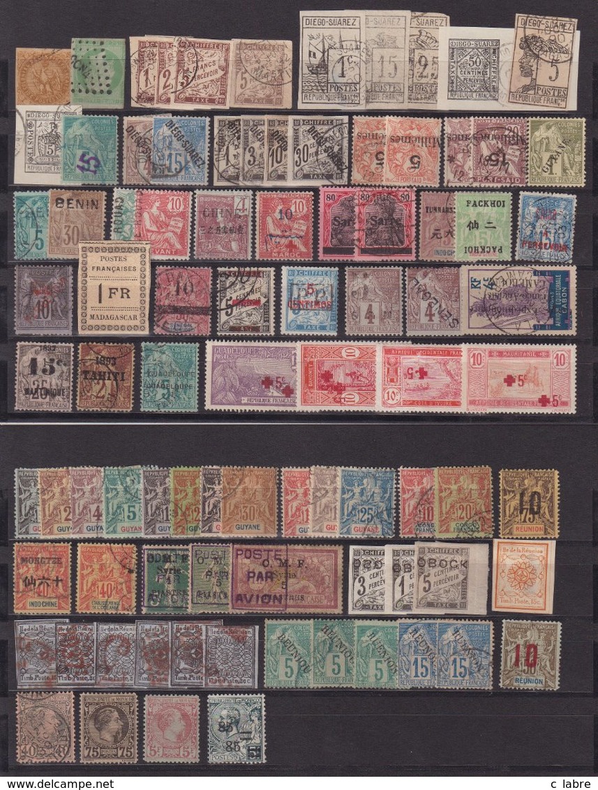 COLONIES FRANCAISES : 90 EX . FAUX ET TRUQUES . - Collections