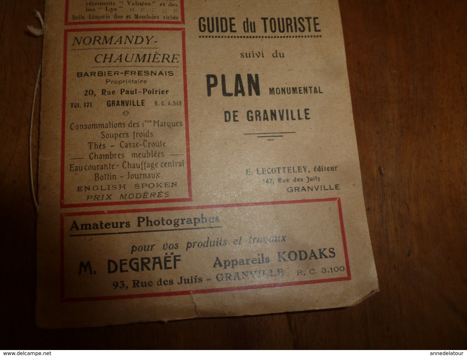 1920 ? GRANVILLE : Rare Guide Du Touriste,  édition L. Lecotteley , Avec Plan Monumental De Granville - Collections