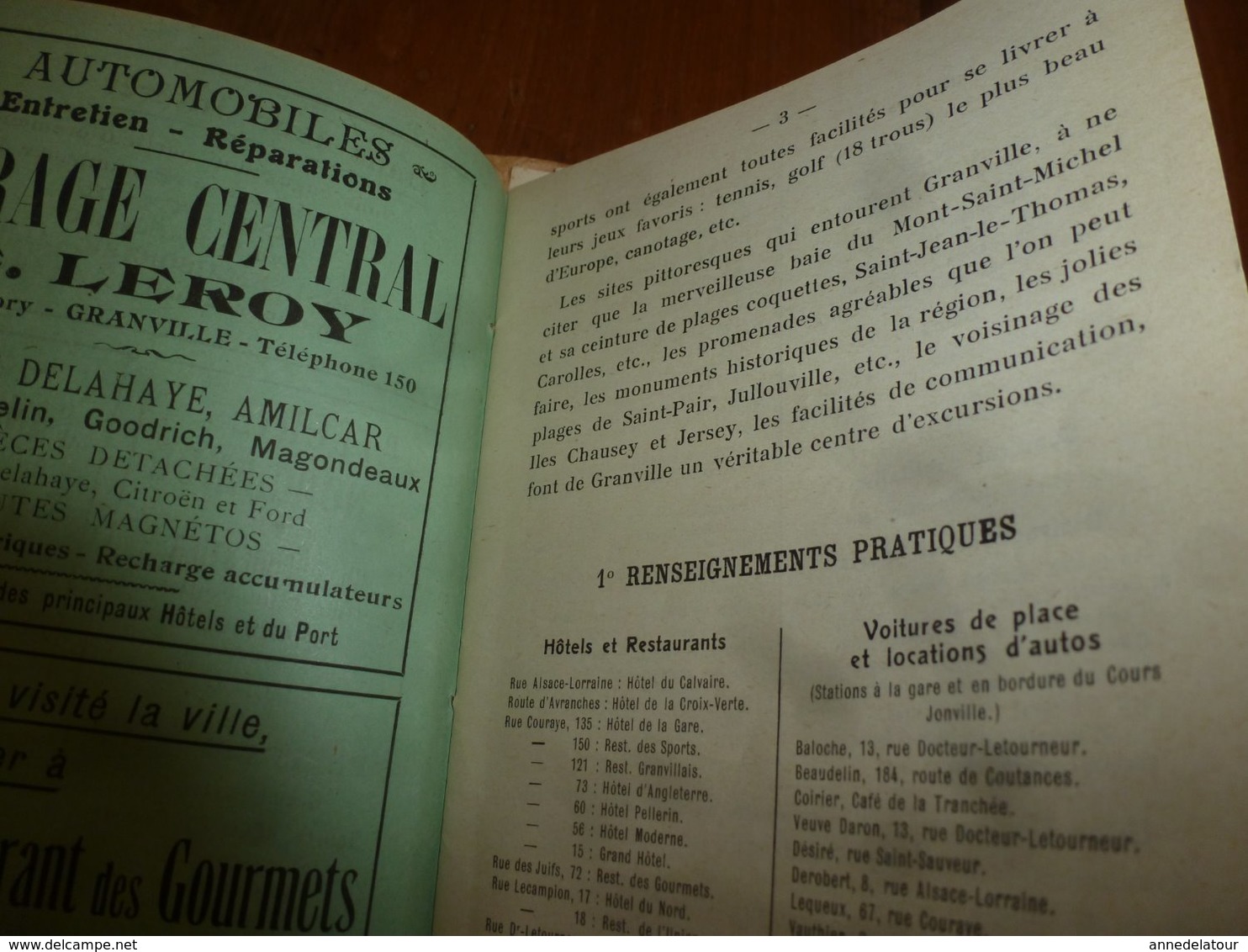 1920 ? GRANVILLE : Rare Guide Du Touriste,  édition L. Lecotteley , Avec Plan Monumental De Granville - Collections