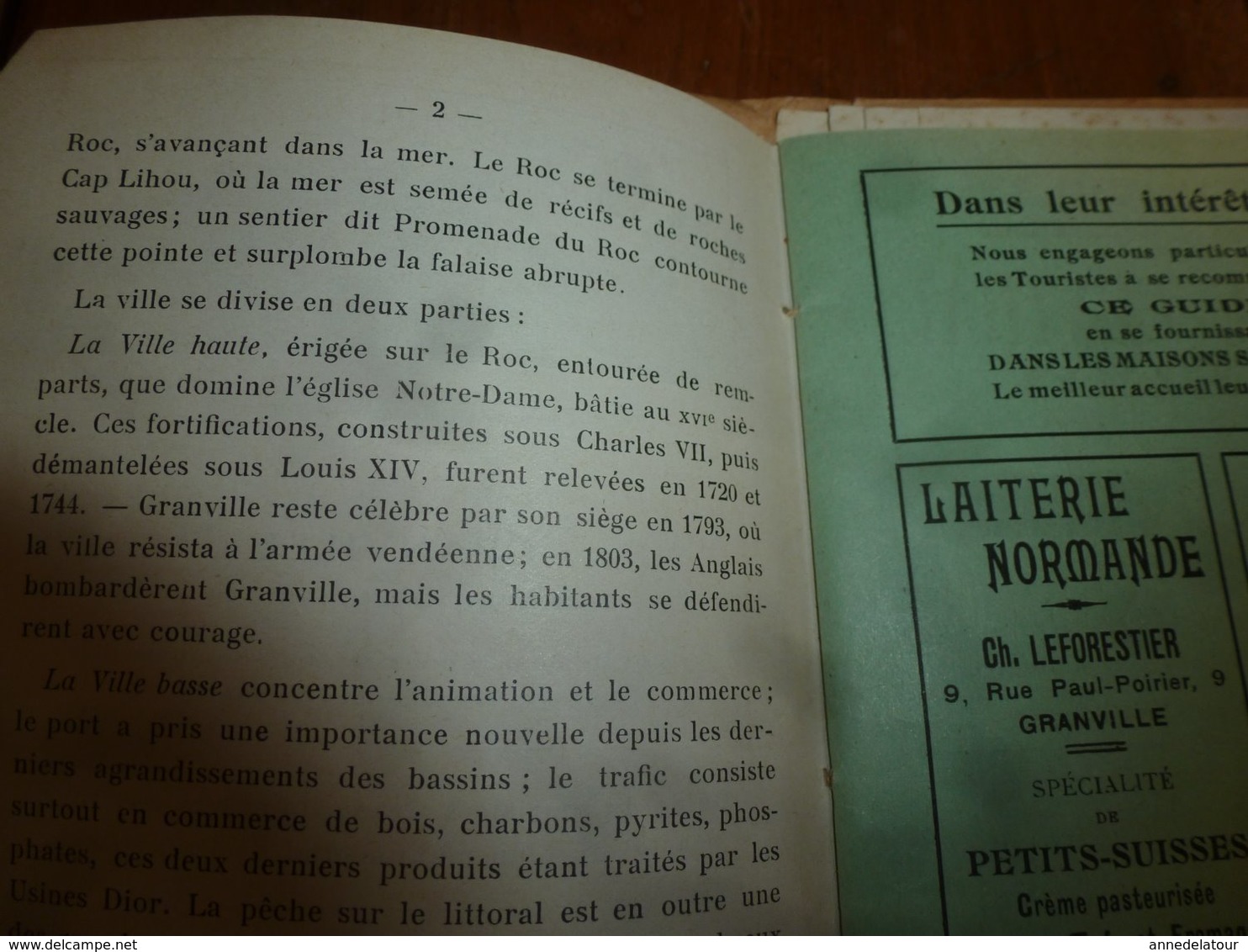 1920 ? GRANVILLE : rare guide du touriste,  édition L. Lecotteley , avec plan monumental de Granville