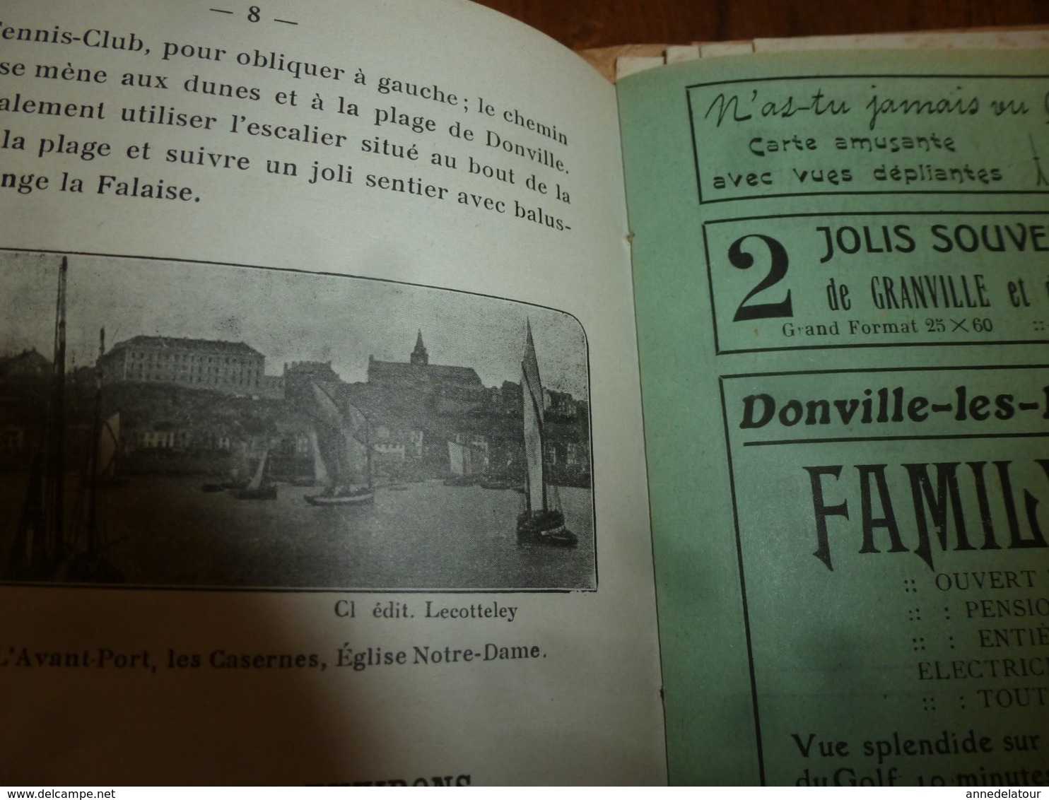 1920 ? GRANVILLE : rare guide du touriste,  édition L. Lecotteley , avec plan monumental de Granville