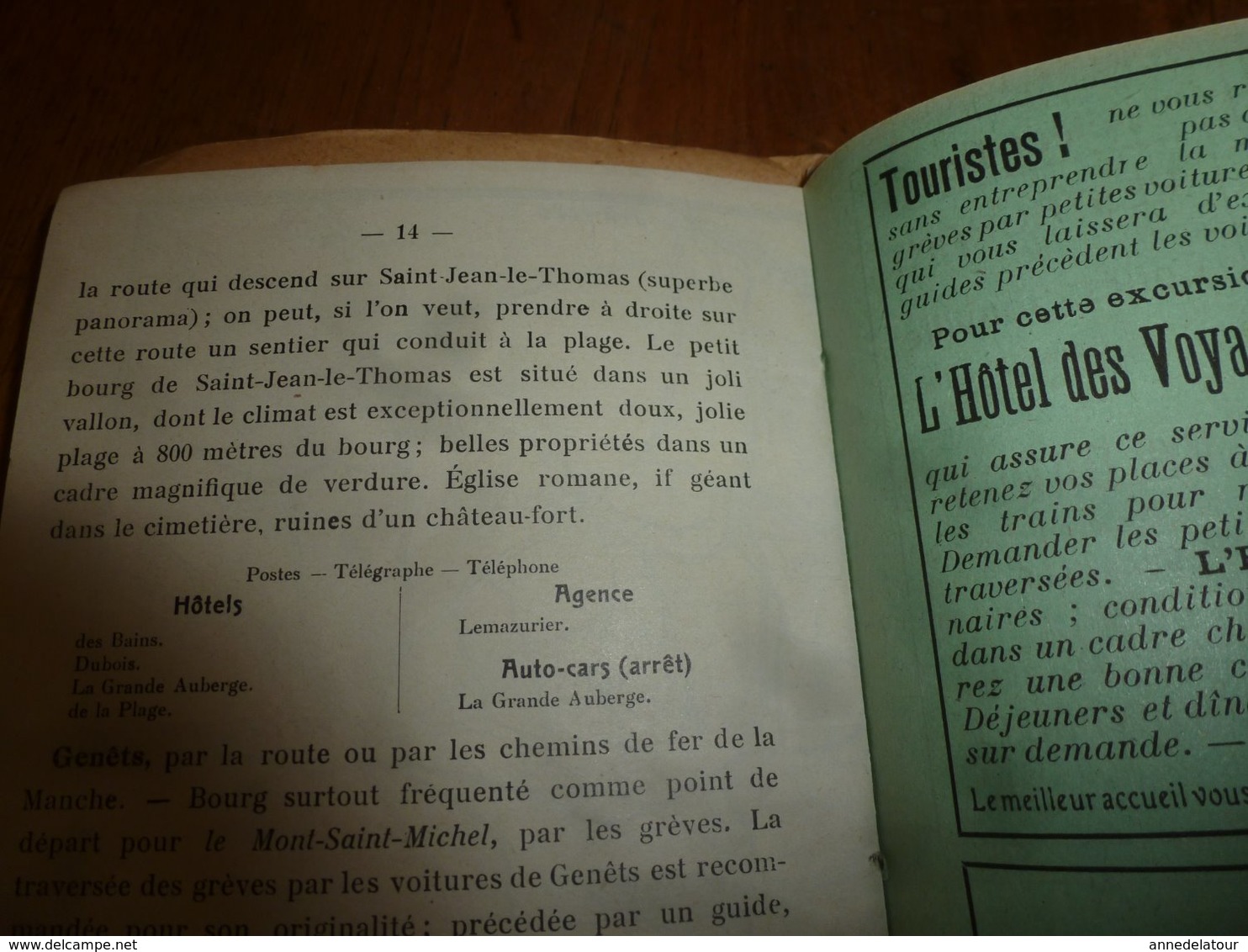 1920 ? GRANVILLE : rare guide du touriste,  édition L. Lecotteley , avec plan monumental de Granville