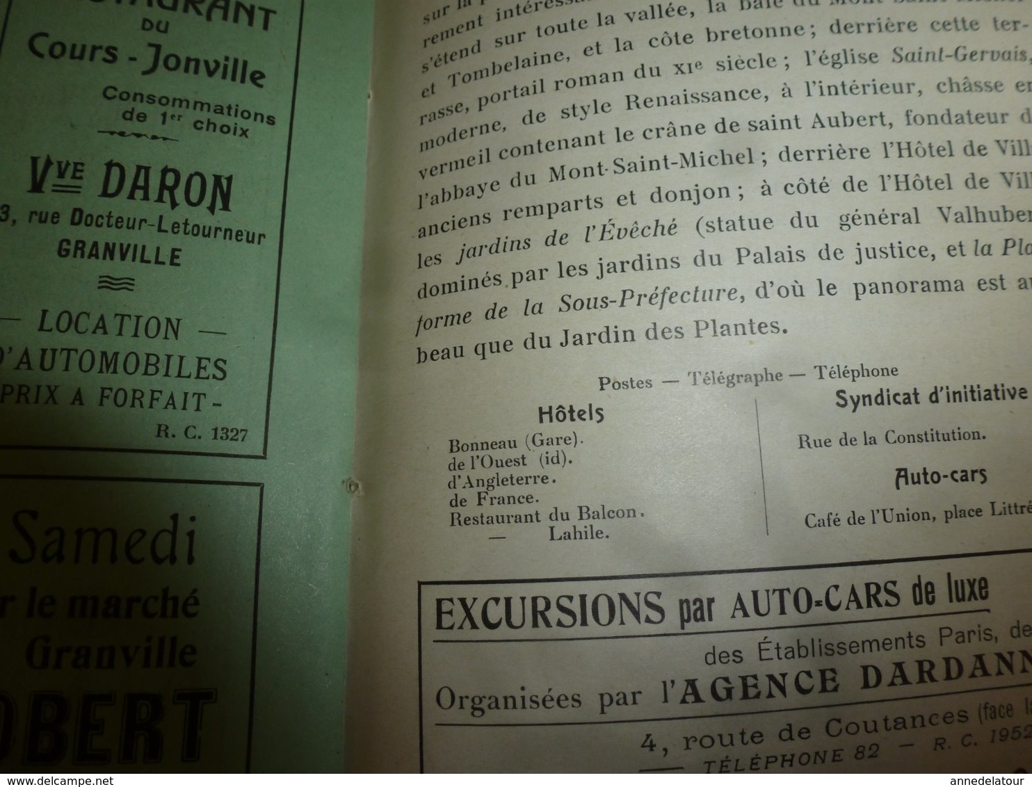 1920 ? GRANVILLE : rare guide du touriste,  édition L. Lecotteley , avec plan monumental de Granville