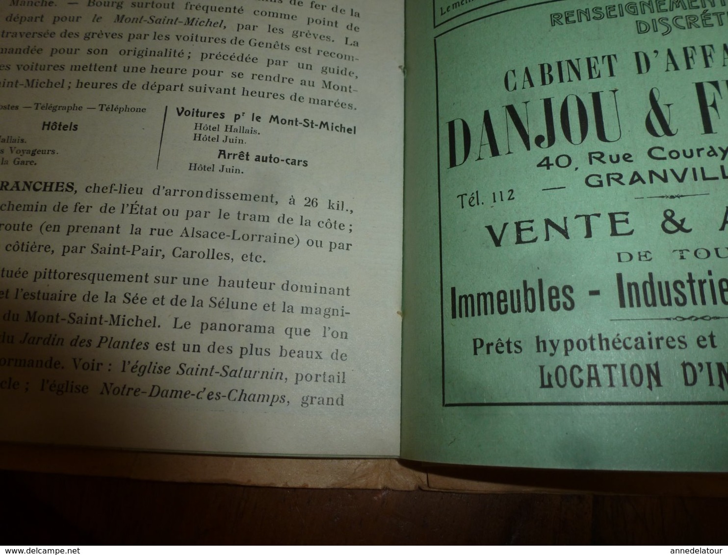 1920 ? GRANVILLE : rare guide du touriste,  édition L. Lecotteley , avec plan monumental de Granville