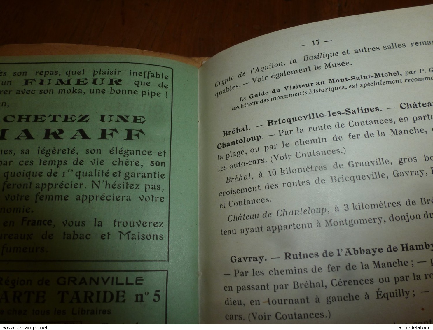 1920 ? GRANVILLE : rare guide du touriste,  édition L. Lecotteley , avec plan monumental de Granville