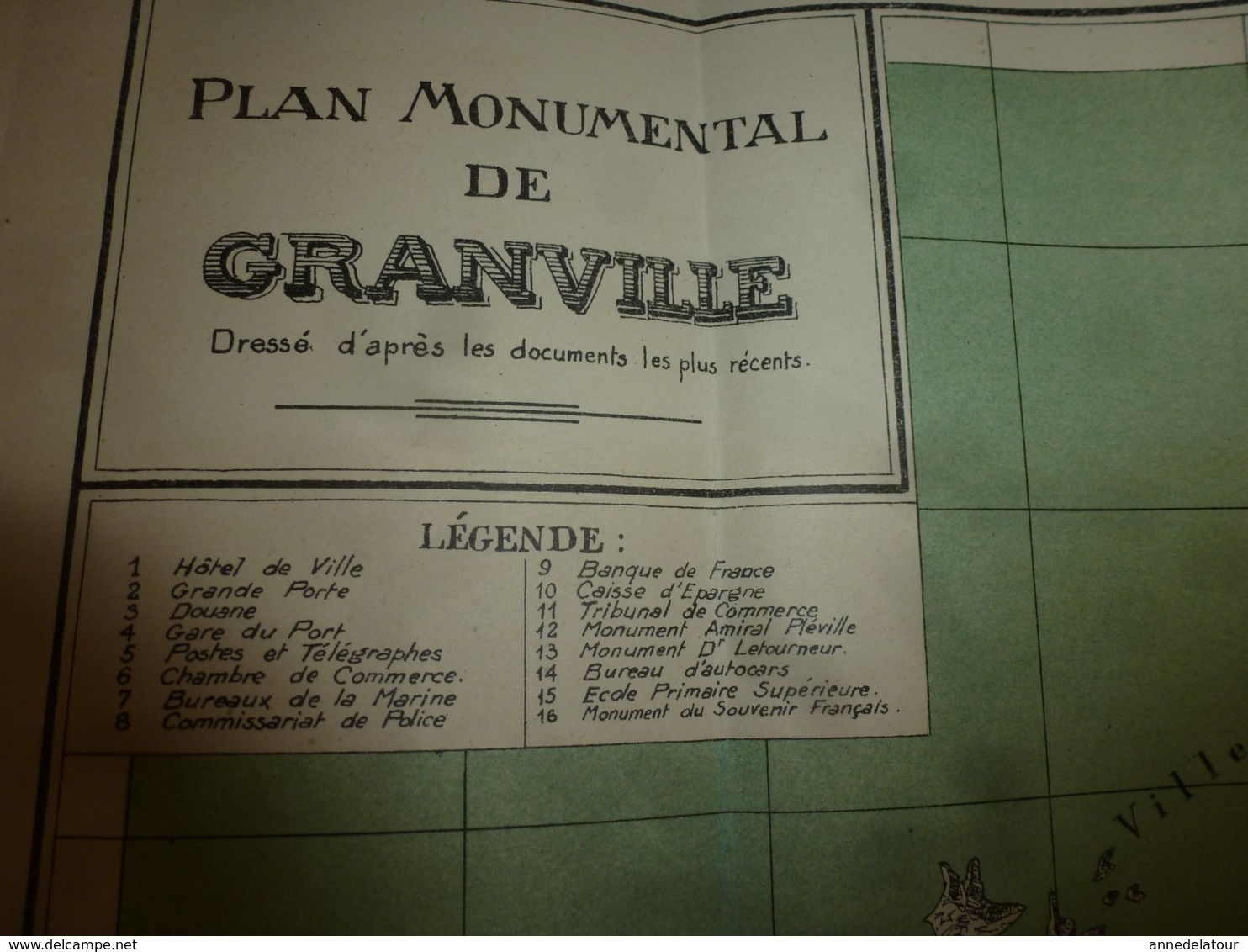 1920 ? GRANVILLE : rare guide du touriste,  édition L. Lecotteley , avec plan monumental de Granville