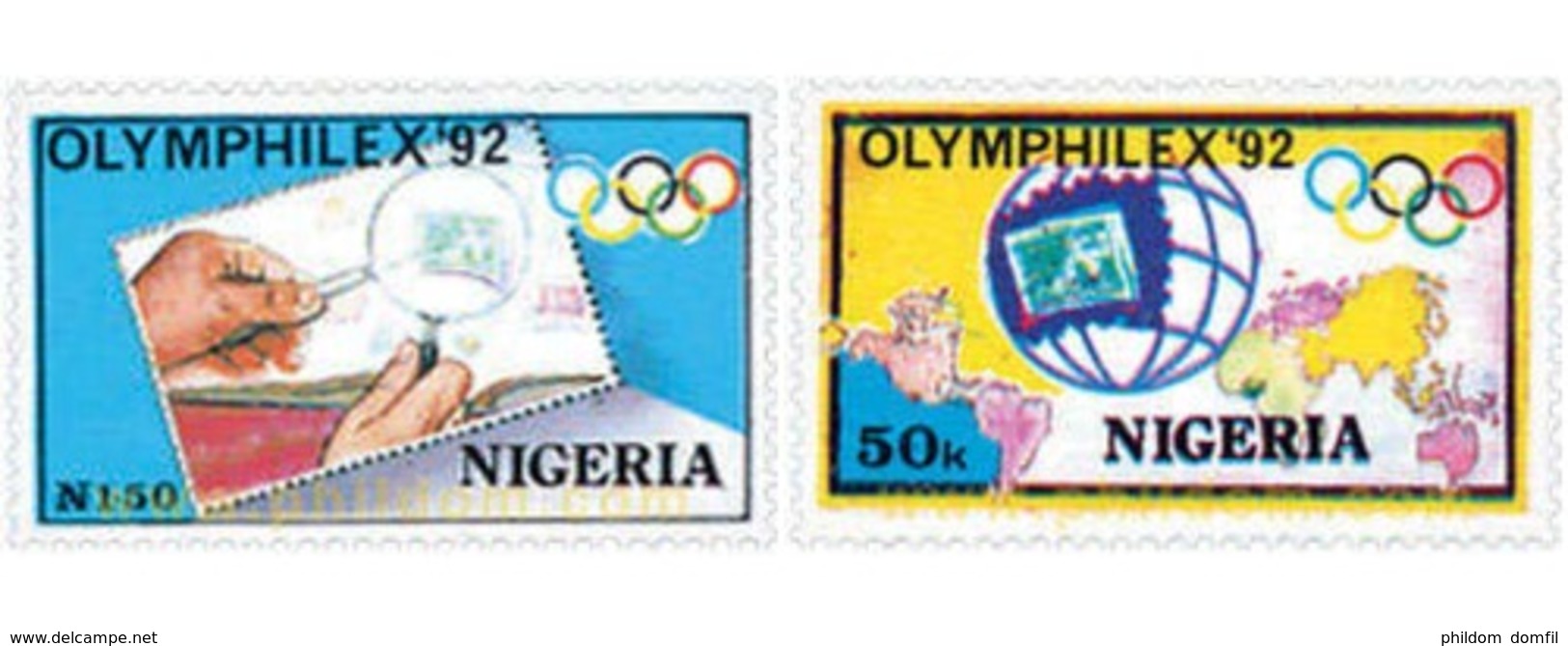 Ref. 27999 * MNH * - NIGERIA. 1992. OLYMPHILEX 92. INTERNATIONAL PHILATELIC EXHIBITION . OLYMPHILEX 92. EXPOSICION INTER - Nigeria (1961-...)