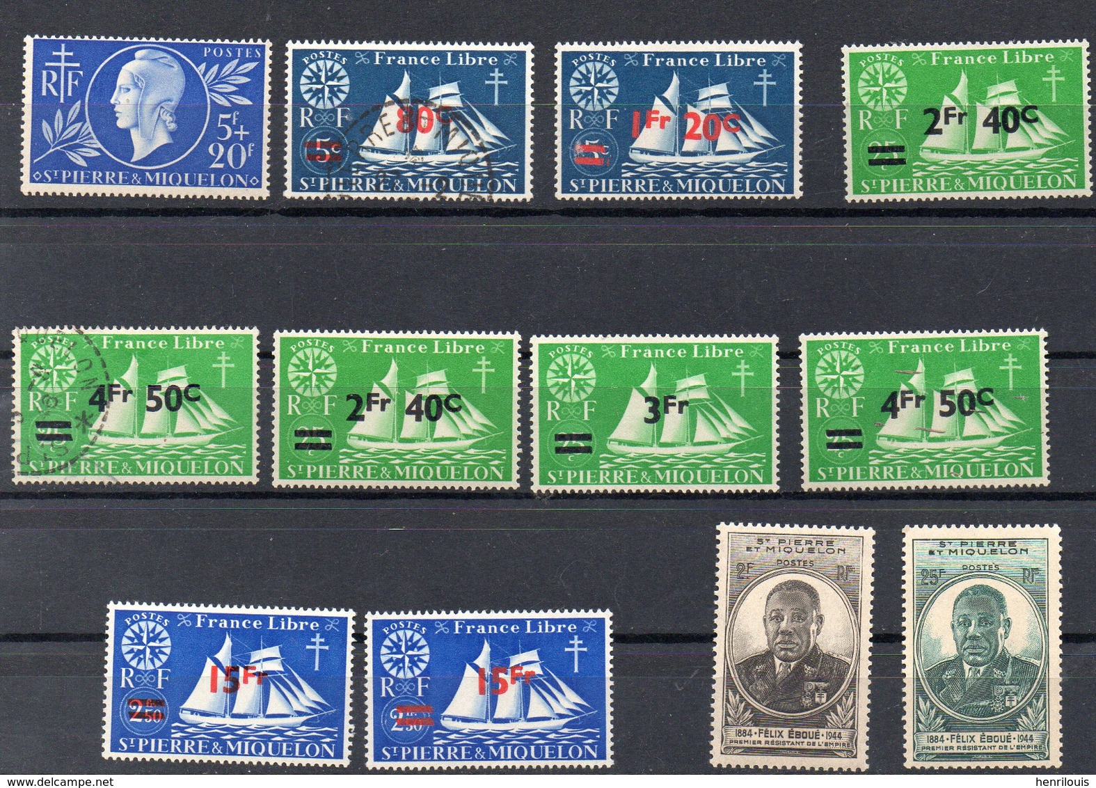 SAINT PIERRE ET MIQUELON  Timbres De 1944-5   ( Ref 1073A )  Voir Descriptif - Gebruikt