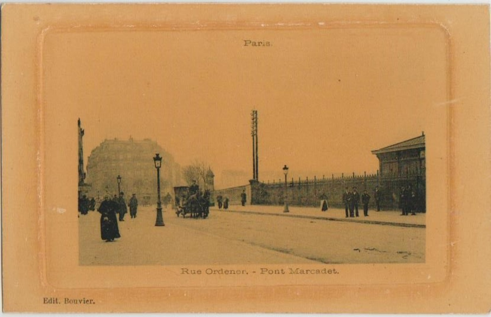 CPA 75 PARIS XVIII Rue Ordener Pont Marcadet Carte Embossée - Arrondissement: 18