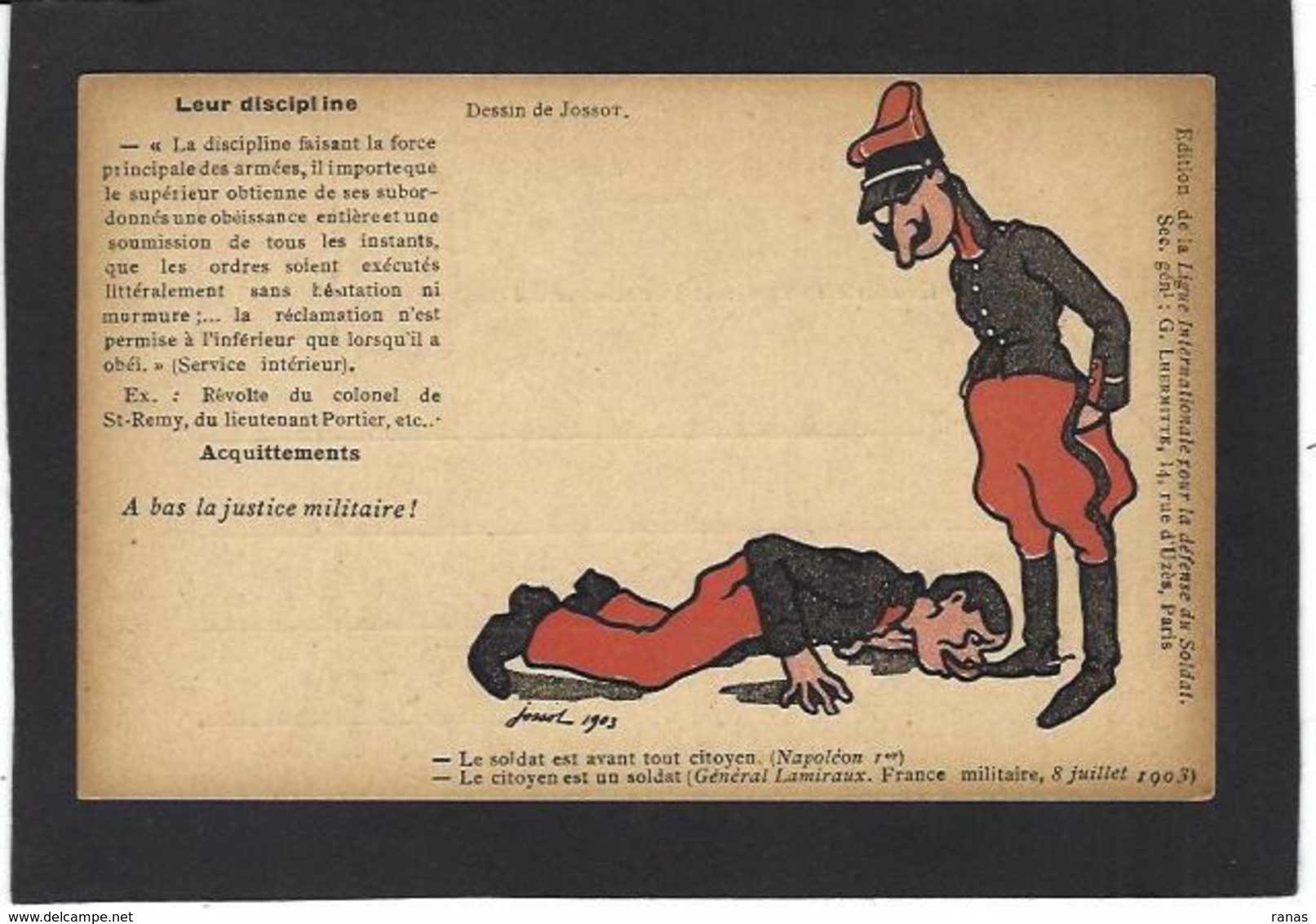 CPA Jossot Satirique Caricature Non Circulé Antimilitarisme - Jossot