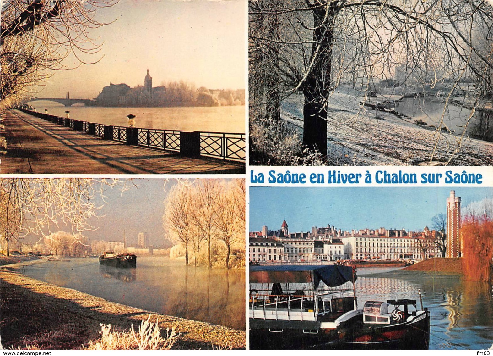 Chalon Sur Saône Péniche Péniches Hiver Photo Guignardot Cim 4131 - Chalon Sur Saone