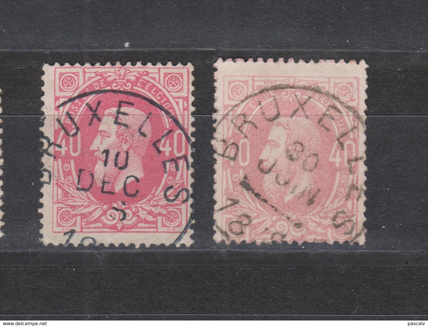 COB 34 Et 34a Oblitération Centrale BRUXELLES - 1869-1883 Léopold II