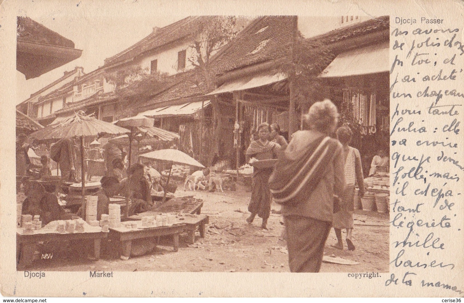 Djocja Market Circulée En 1923 (Batavia) - Inde