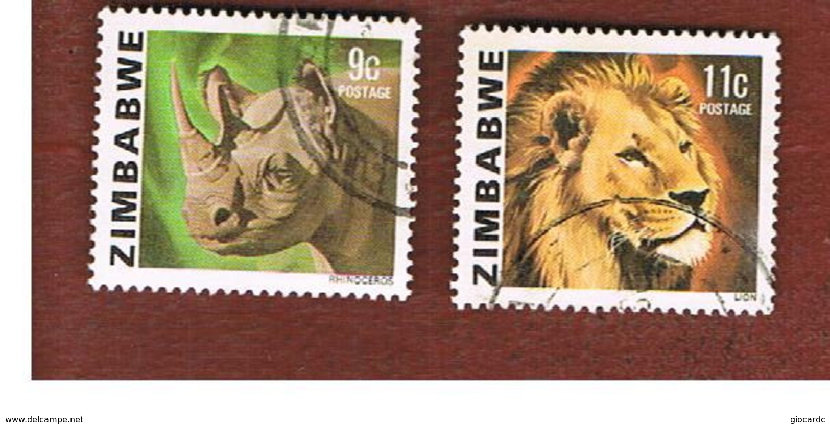 ZIMBABWE  -  SG 581.582  -  1980 ANIMALS   - USED ° - Zimbabwe (1980-...)