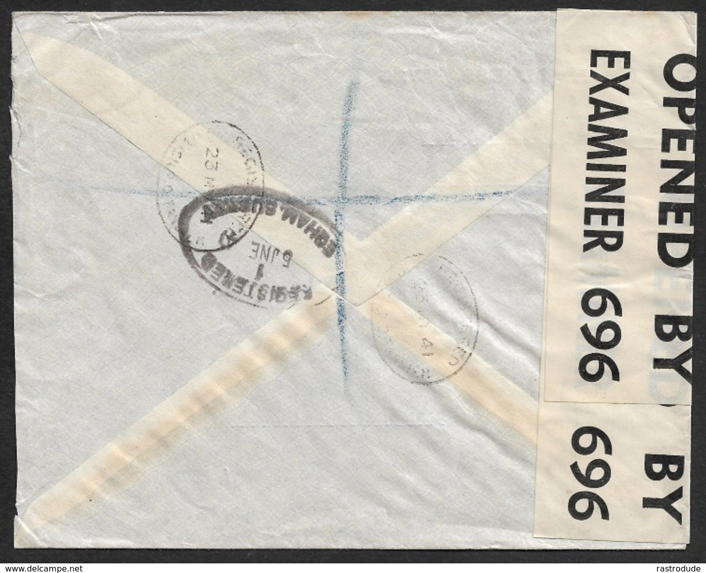 1940 - B.P.O TANGIER / GB Mixed Franking - Censored Registered Airmail To GB - Scarce - Morocco Agencies / Tangier (...-1958)