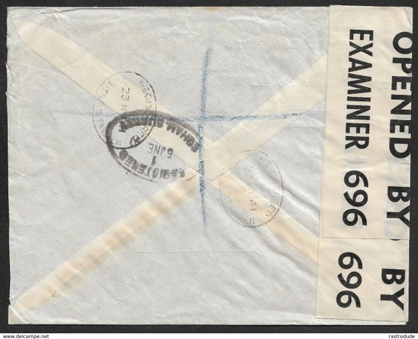 1940 - B.P.O TANGIER / GB Mixed Franking - Censored Registered Airmail To GB - Scarce - Postämter In Marokko/Tanger (...-1958)