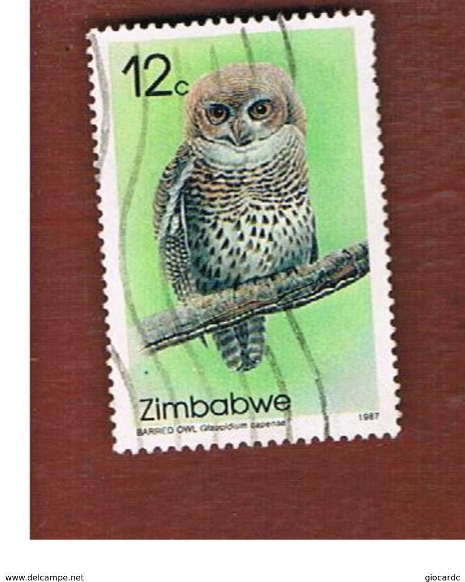 ZIMBABWE  -  SG 710  -  1987  BIRDS: OWLS (BARRED OWL)  - USED ° - Zimbabwe (1980-...)