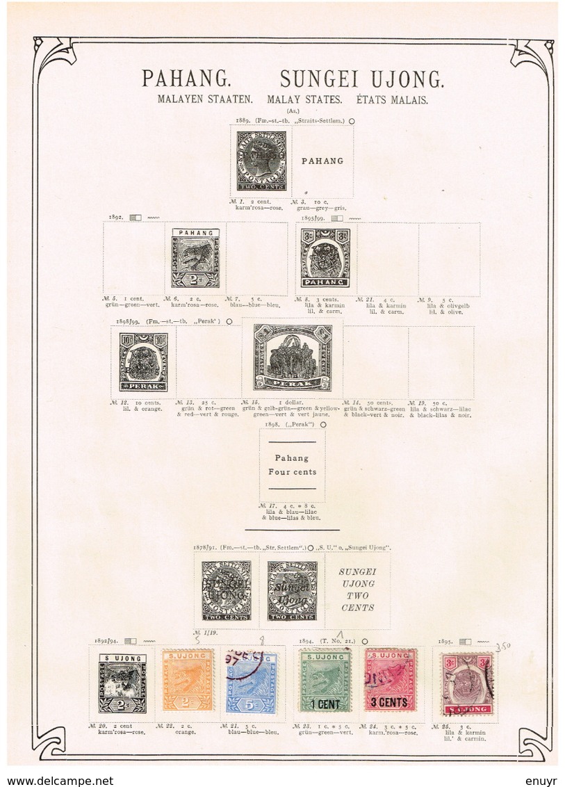 Etats malaisiens. Malay States. Ancienne collection. Old collection. Altsammlung. Oude verzamelihg