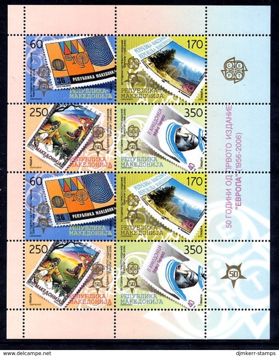 MACEDONIA 2005 50 Years Of Europa Stamps Sheetlet MNH / **..  Michel  370-73 Kb - Macédoine Du Nord