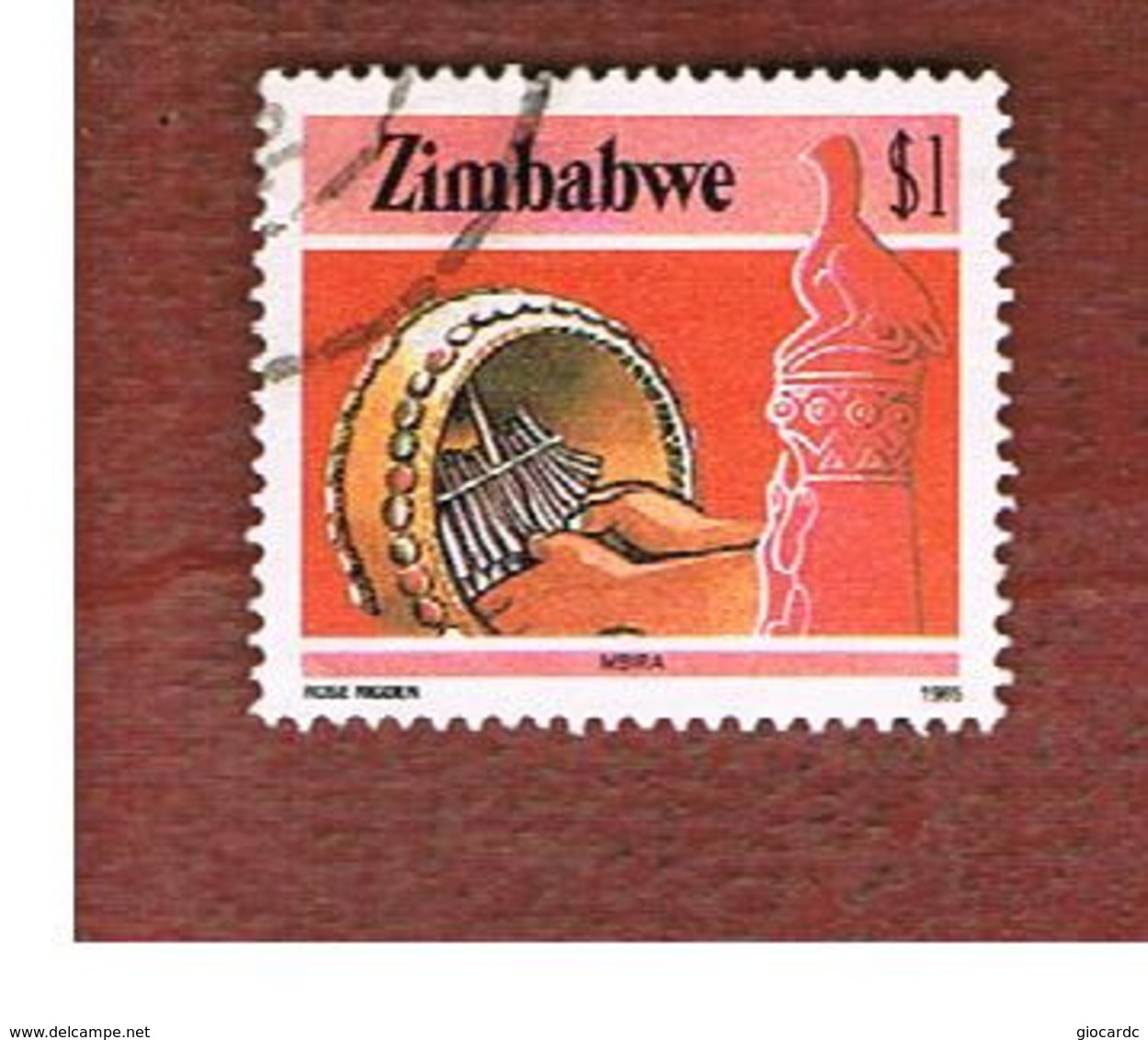 ZIMBABWE  -  SG 678 -  1985  MUSICALS INSTRUMENTS: MBIRA    - USED ° - Zimbabwe (1980-...)