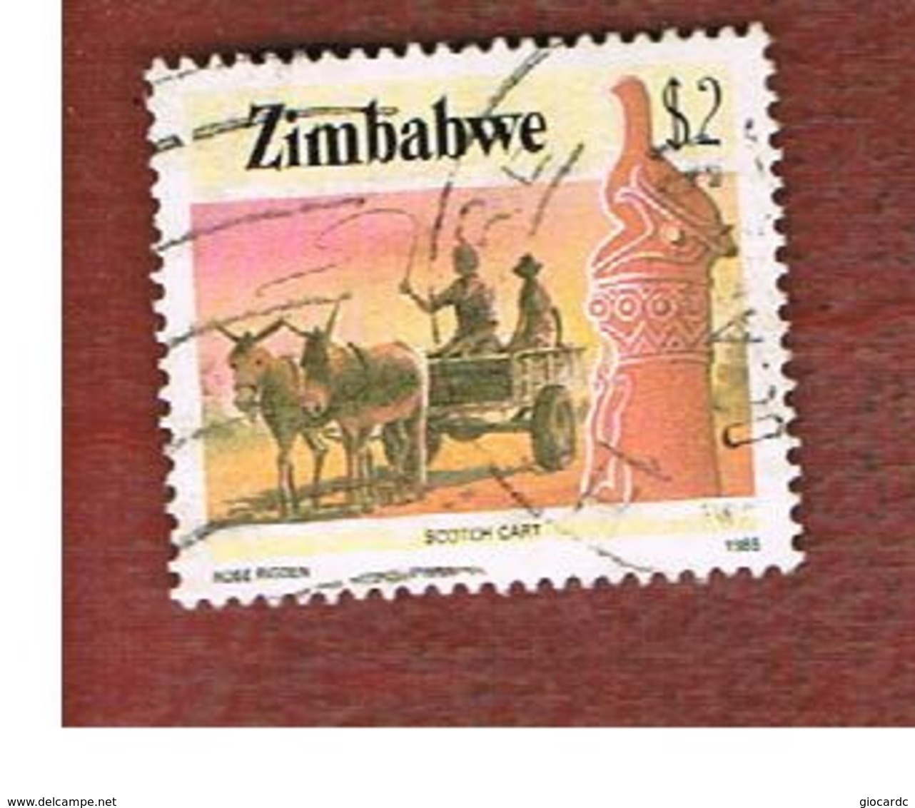 ZIMBABWE  -  SG 679 -  1985  DONKEY CART    - USED ° - Zimbabwe (1980-...)