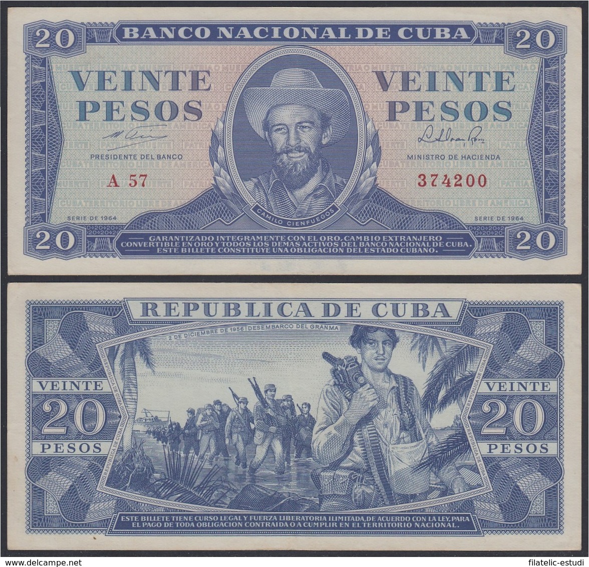 Cuba 20 1964 Pesos Billete Banknote Sin Circular - Andere & Zonder Classificatie