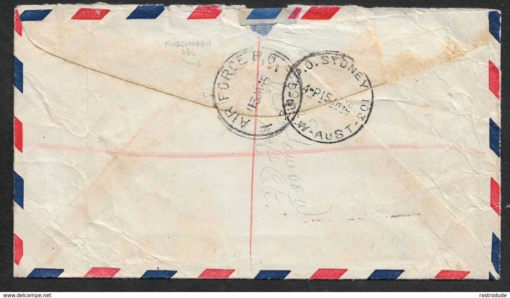 1945 - MIXED FRANKING U.S / AUSTRALIA APO 322 FINSCHHAFEN, NEW GUINEA Censored WWII Army Cover - 2c. 1941-1960 Storia Postale