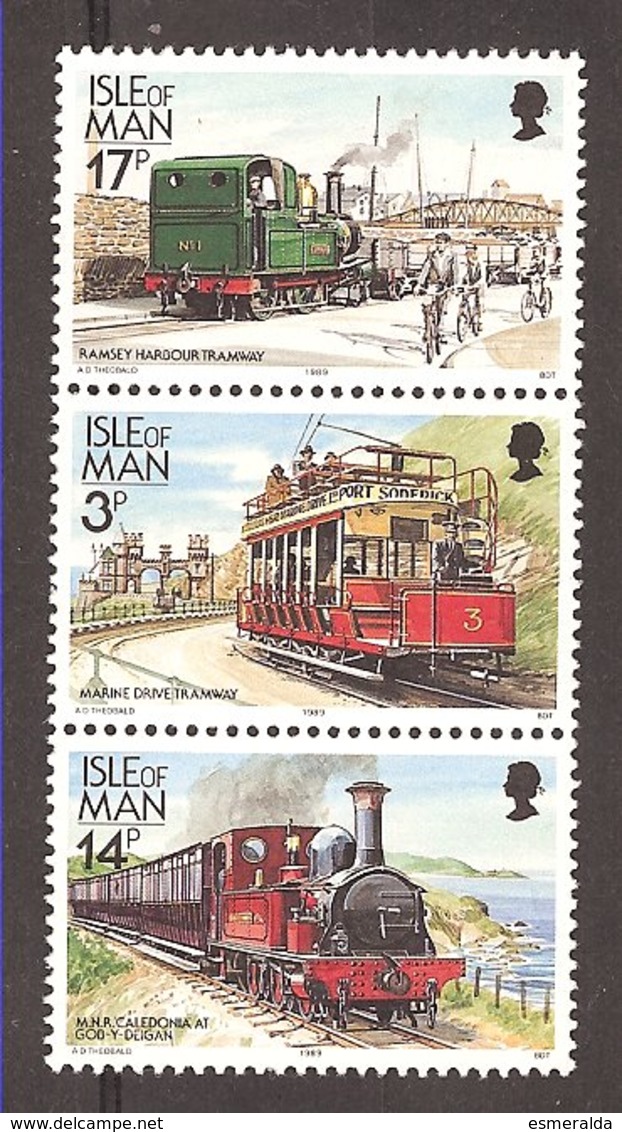 Isle Of Man Yv 412/14 Bande Carnet, Trains Et Tramways **  Mnh - Man (Eiland)