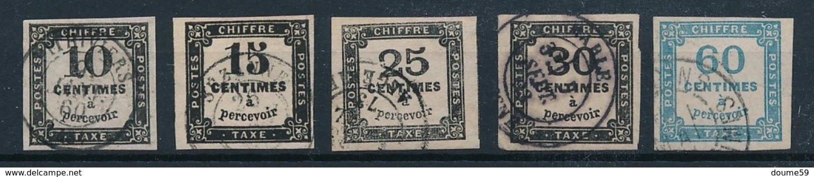 DB-75: FRANCE: Lot Avec Taxes Obl N°2-3-5-6-9 - 1859-1959 Oblitérés