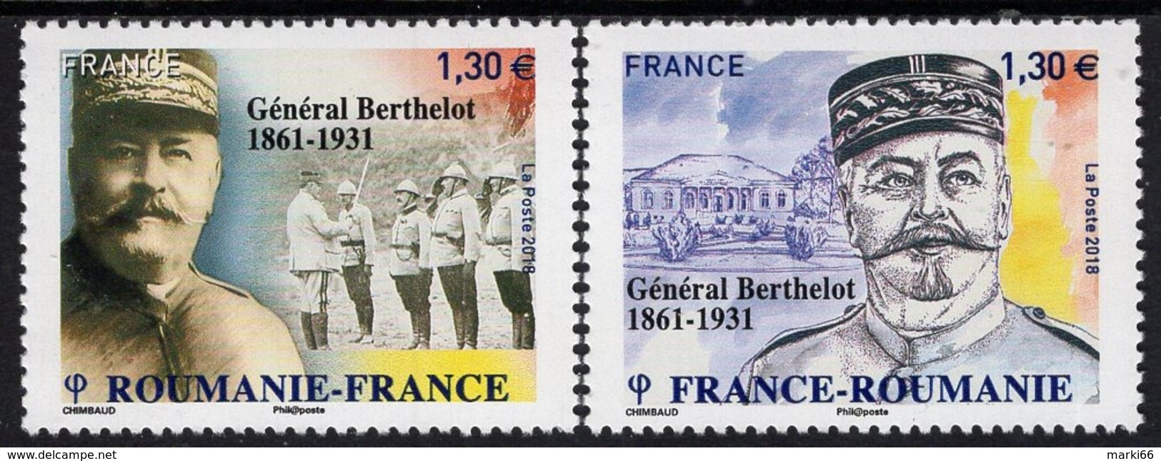 France - 2019 - General Berthelot - Joint Issue With Romania - Mint Stamp Set - Nuevos