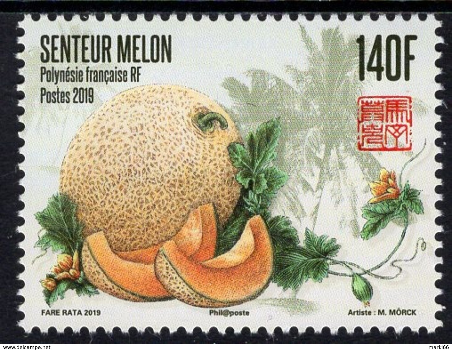 French Polynesia - 2019 - Scent Of Melon - Mint Scented Stamp - Unused Stamps