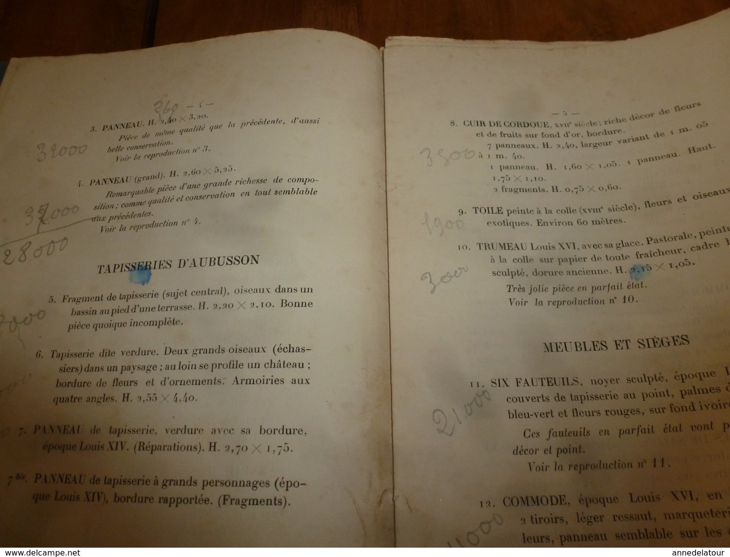 1922 Catalogue :TRES BELLES TAPISSERIES DES FLANDRES (Aubusson,Toiles Peintes,Cuir De Cordoue,Meubles (Empire,Rest.,etc) - Autres & Non Classés