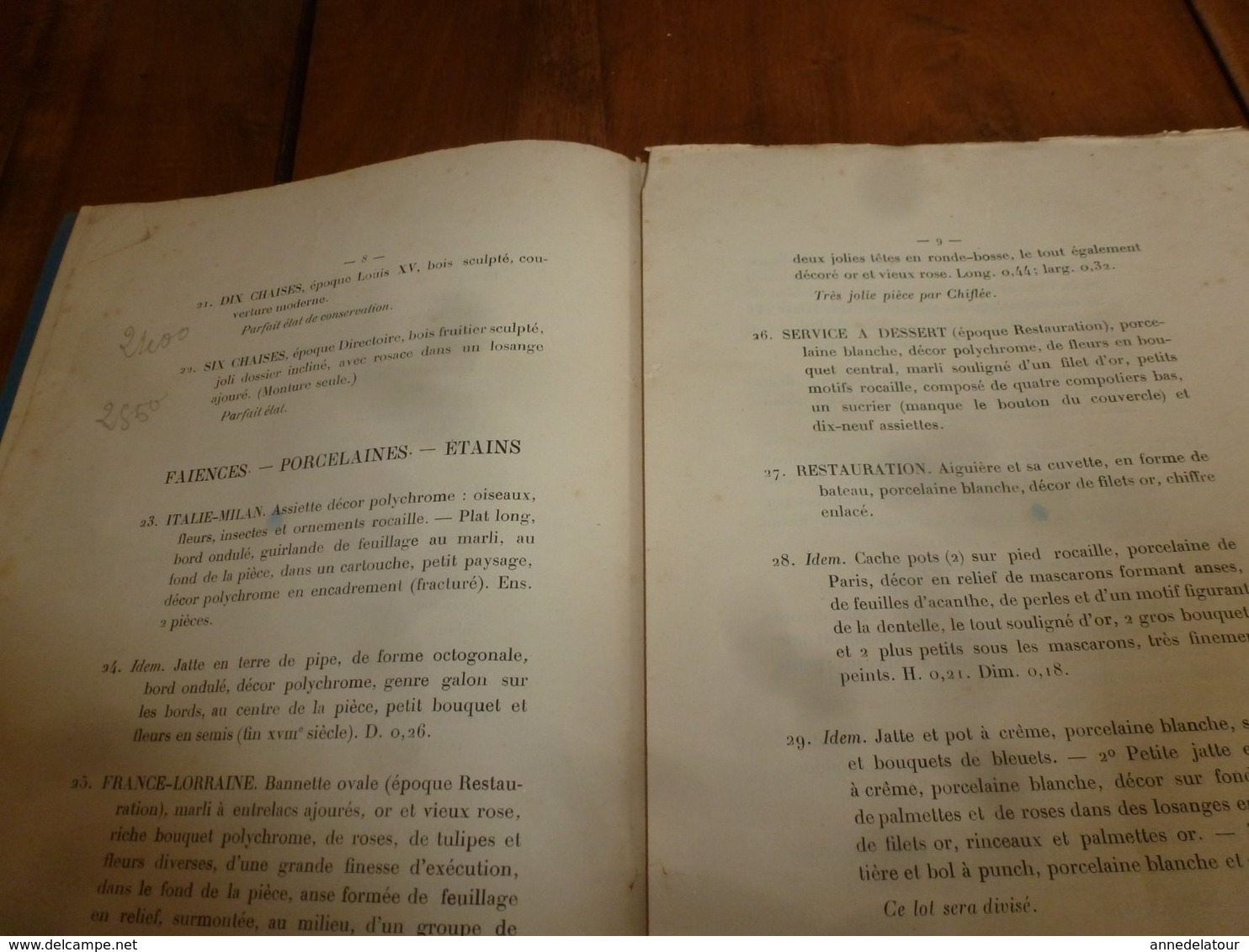 1922 Catalogue :TRES BELLES TAPISSERIES DES FLANDRES (Aubusson,Toiles peintes,Cuir de Cordoue,Meubles (Empire,Rest.,etc)