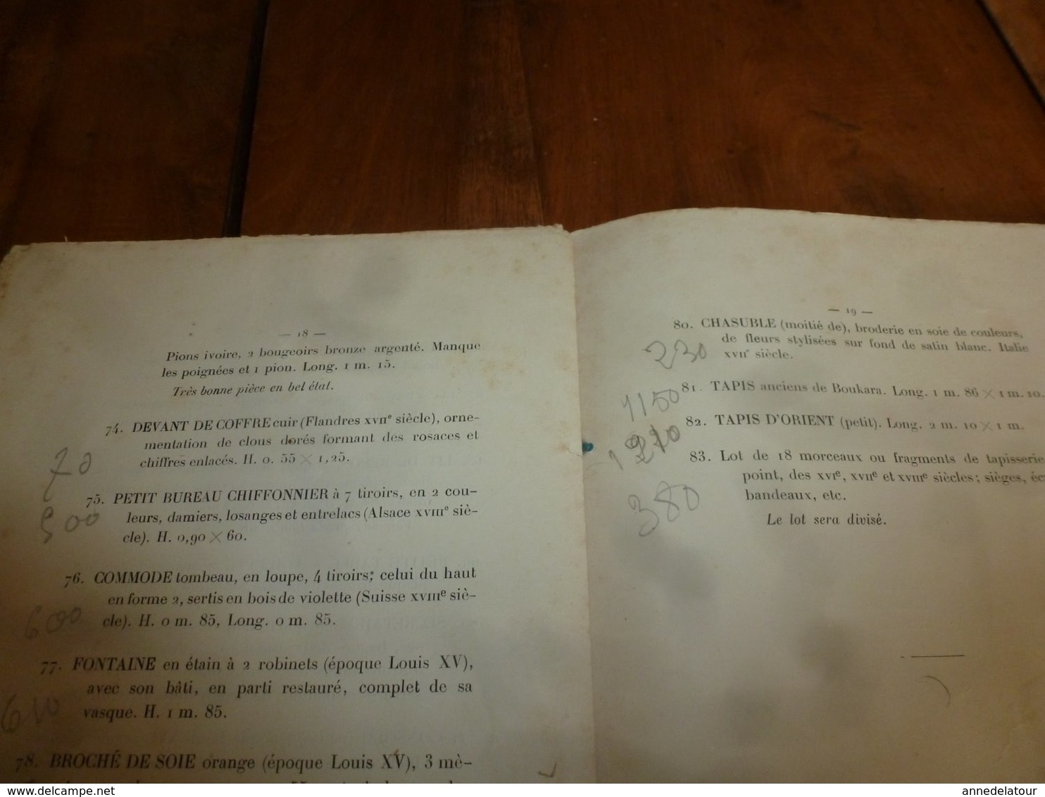 1922 Catalogue :TRES BELLES TAPISSERIES DES FLANDRES (Aubusson,Toiles peintes,Cuir de Cordoue,Meubles (Empire,Rest.,etc)