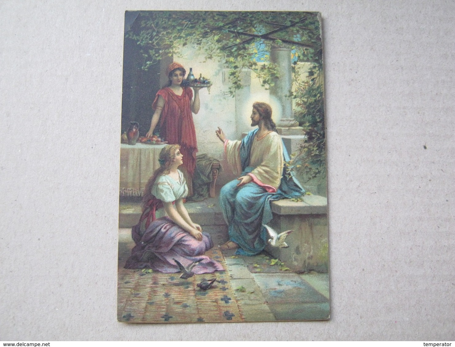 JESUS WITH MARY AND MARTHA - Prof. Zatzka Pinx. - Zatzka