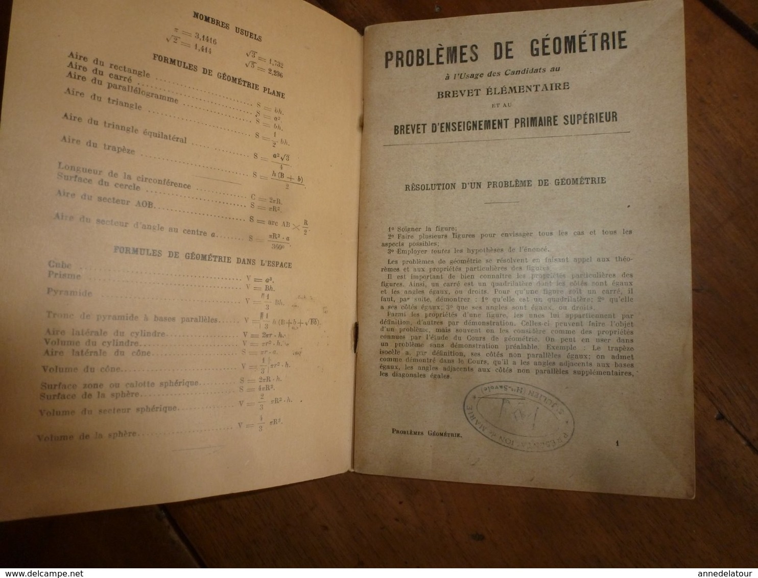 1936  PROBLEMES DE GEOMETRIE - 12-18 Jahre