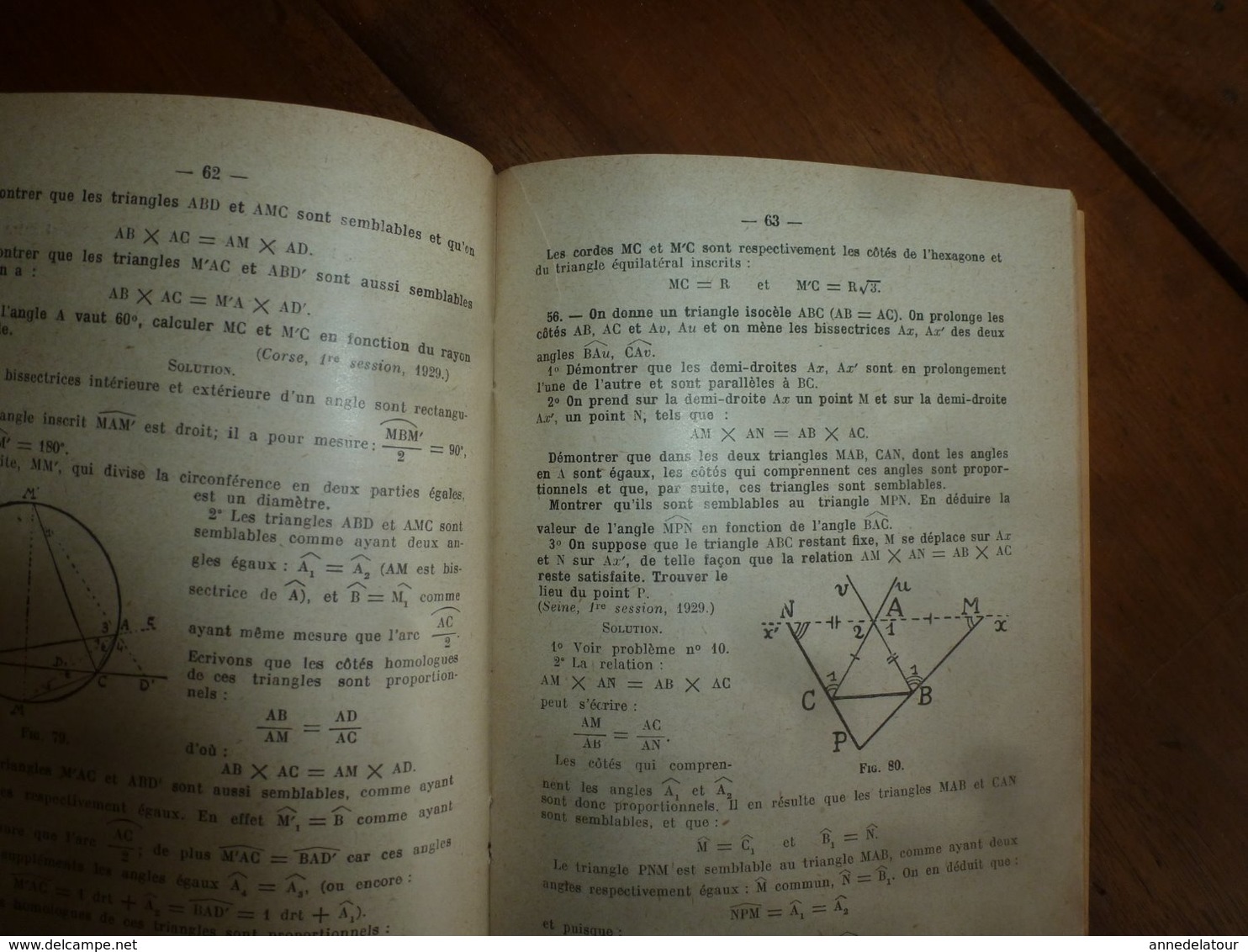 1936  PROBLEMES DE GEOMETRIE