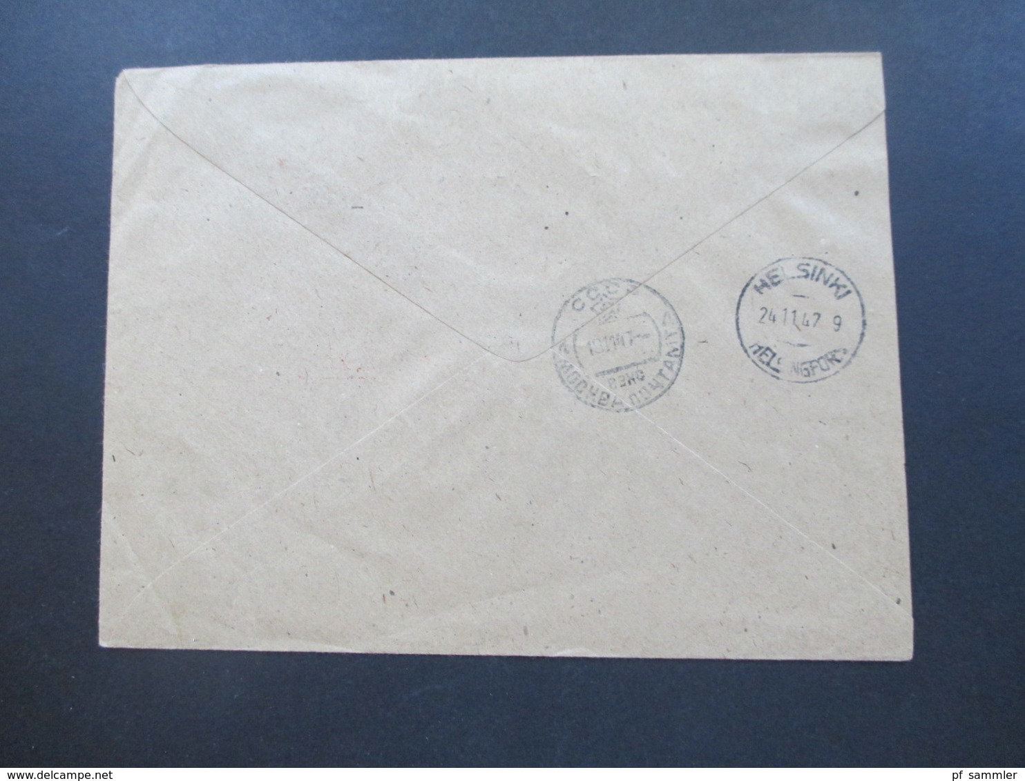 1945 Tag Der Luftwaffe Sowjetische Kampfflugzeuge Einschreiben Rote Stempel Moscow R-Zettel Gestempelt Rot Nach Helsinki - Briefe U. Dokumente