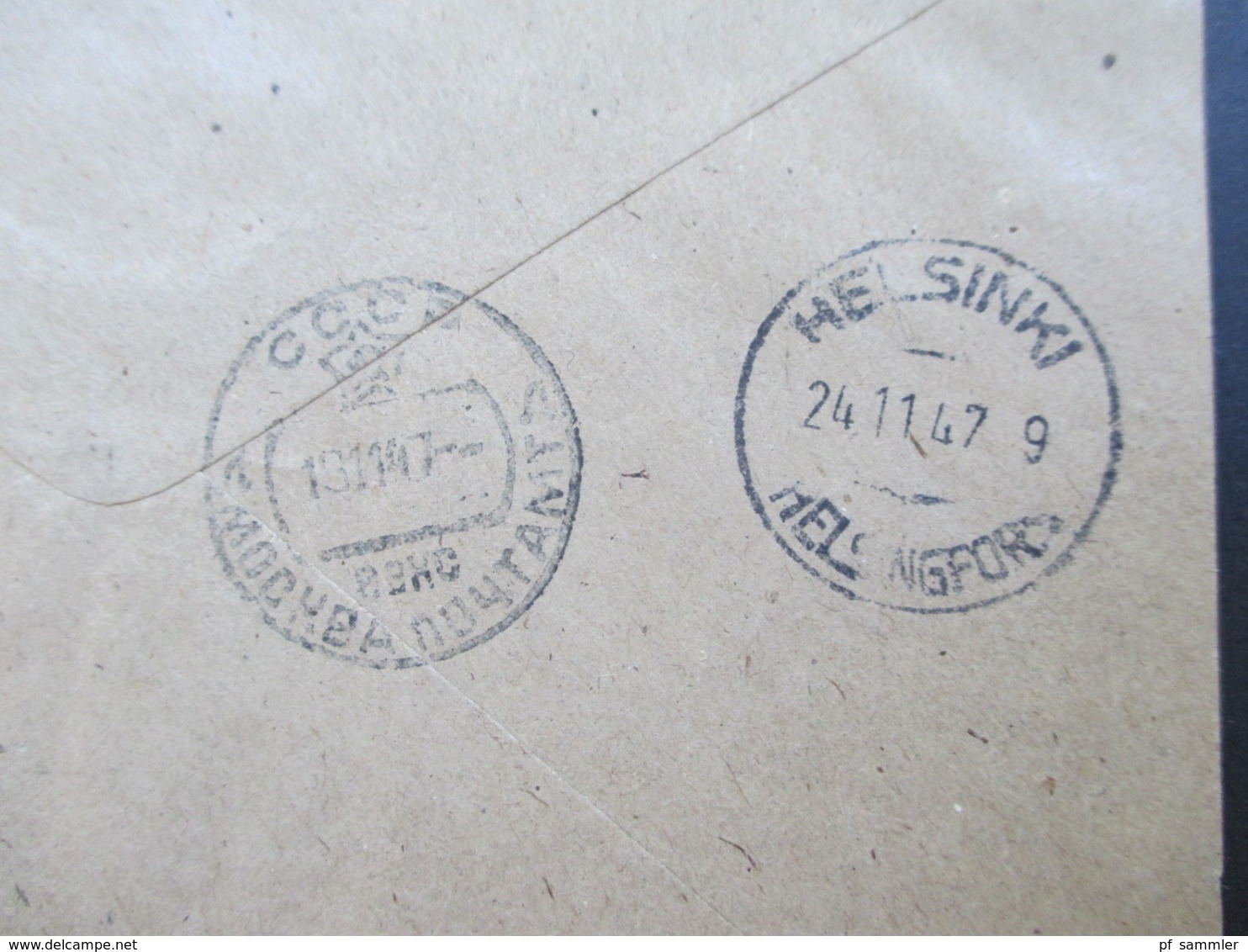 1945 Tag Der Luftwaffe Sowjetische Kampfflugzeuge Einschreiben Rote Stempel Moscow R-Zettel Gestempelt Rot Nach Helsinki - Storia Postale