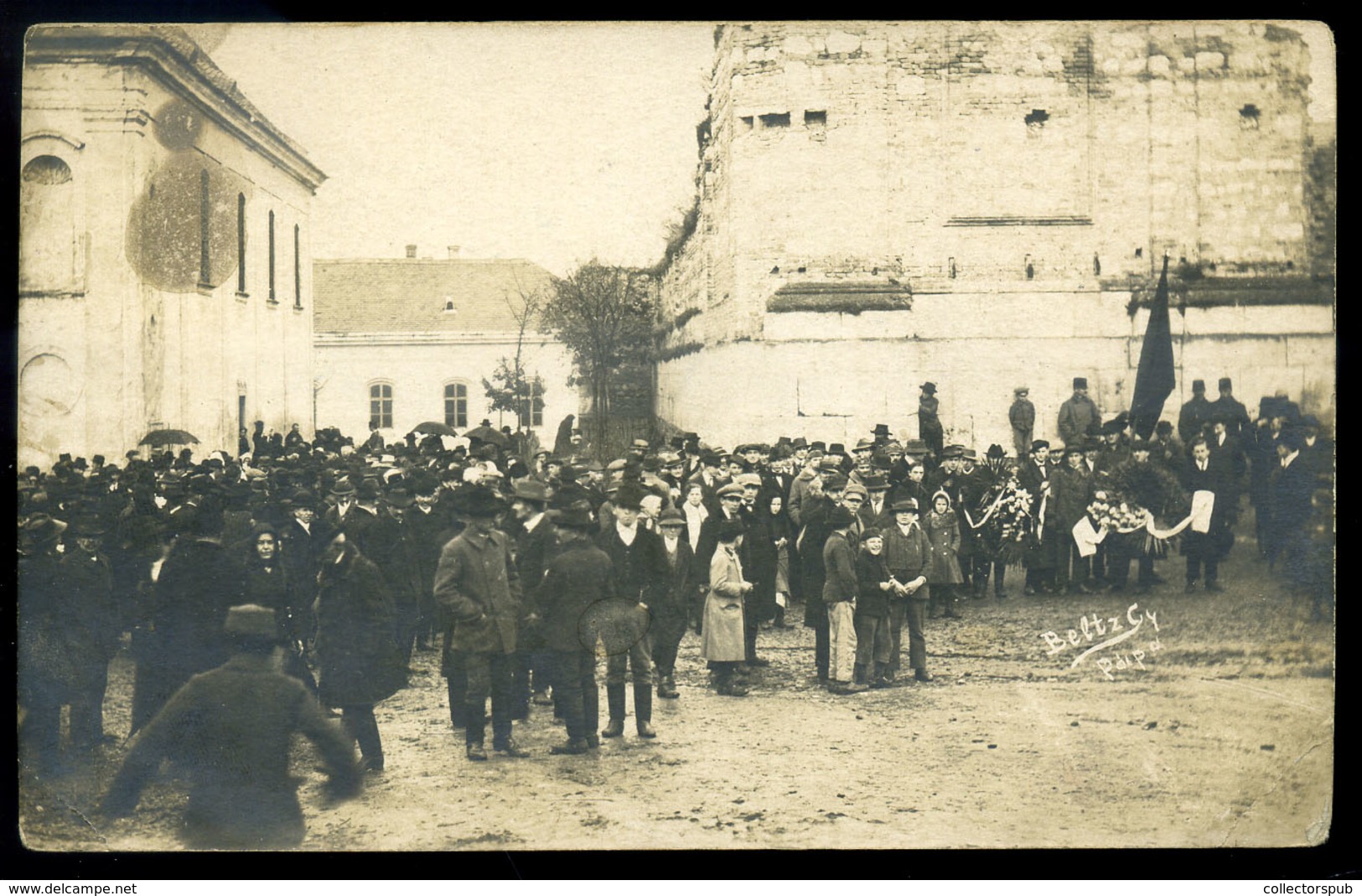 PÁPA 1919. Ünnepség, Fotós Képeslap , Fotó : Beltz Gy.  /  Festivities Photo Vintage Pic. P.card By Gy. Beltz - Hongarije