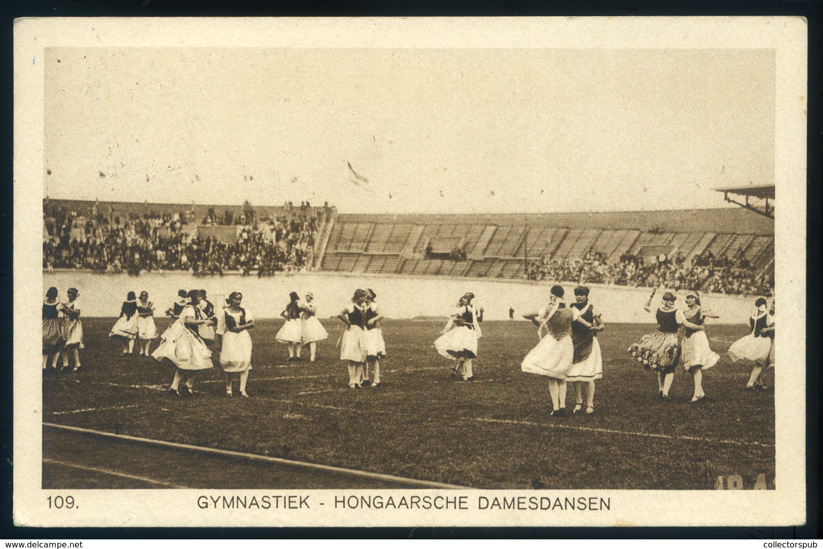 1928. SPORT AMSZTERDAM OLIMPIA , Magyar Táncosok , Képeslap Alkalmi Bélyegzéssel  /  SPORT AMSTERDAM OLYMPICS Hun. Dance - Cartas & Documentos