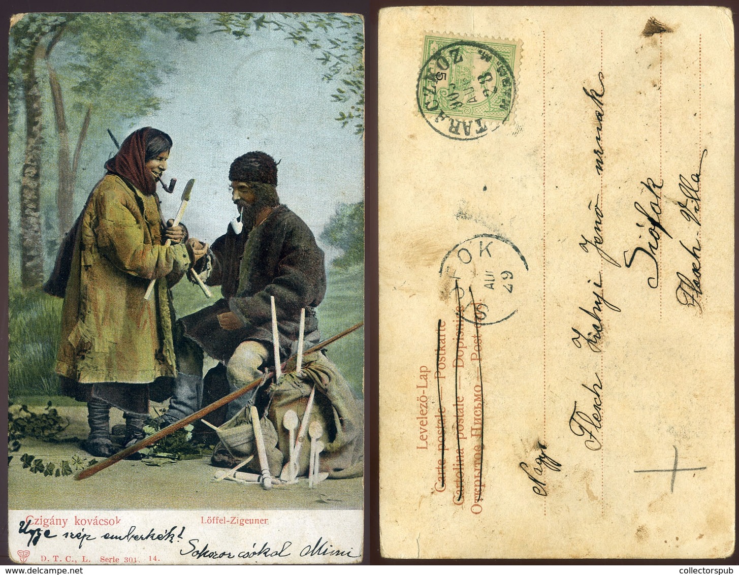 TARACKÖZ 1905. Cigány Kovácsok Képeslap, Szép Egykörös Bélyegzéssel  /  Gypsy Blacksmiths Vintage Pic. P.card, Nice Sing - Used Stamps