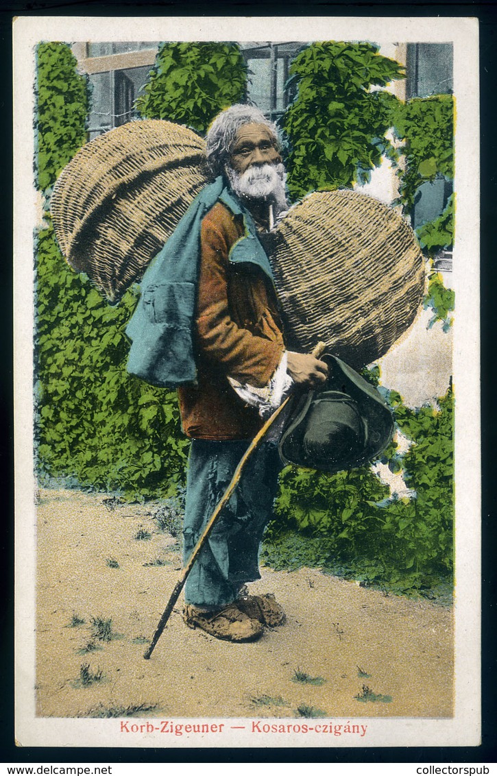 ERDÉLY 1917.Kosaras Cigány, Régi Képeslap  /  TRANSYLVANIA Basket Gypsy Vintage Pic. P.card - Hongarije