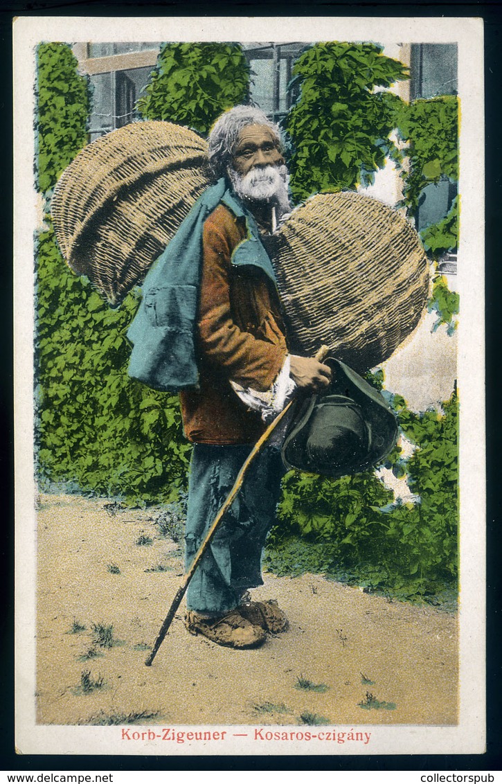ERDÉLY 1917.Kosaras Cigány, Régi Képeslap  /  TRANSYLVANIA Basket Gypsy Vintage Pic. P.card - Hungary