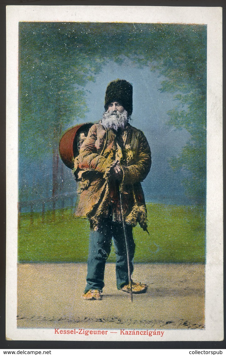 ERDÉLY 1917. Kazán Cigány, Régi Képeslap  /  TRANSYLVANIA Gypsy Vintage Pic. P.card - Hongarije