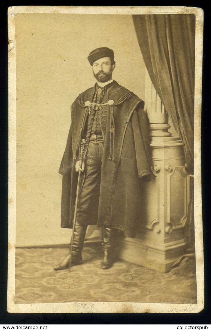 1860-65. Ca. Ismeretlen Férfi, Visit Fotó  /  Unknown Man Visit Photo - Andere & Zonder Classificatie