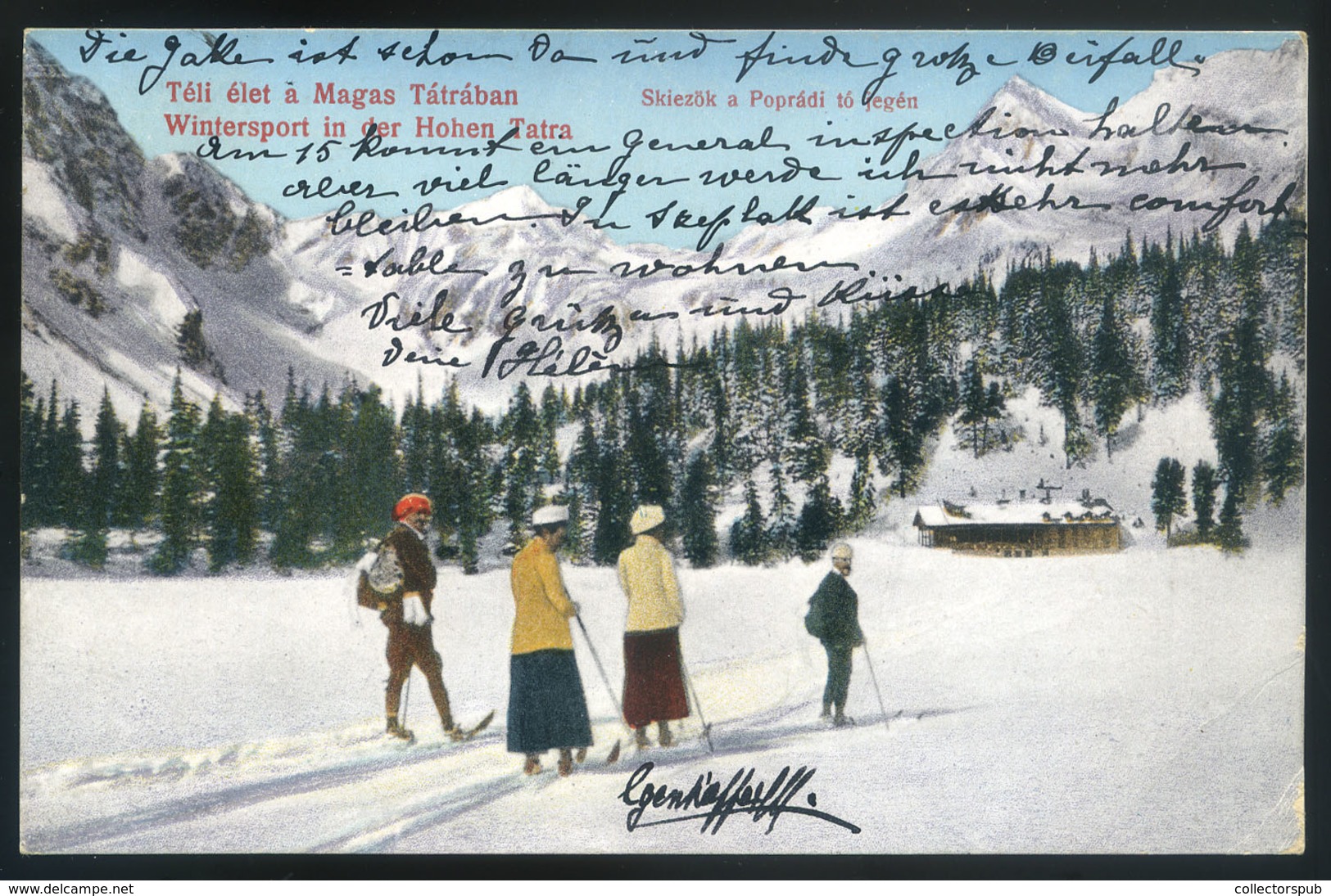 TÁTRA 1917. Téli Sport, Régi Divald Képeslap  /  Winter Sport Vintage Pic. P.card Divald - Hungary