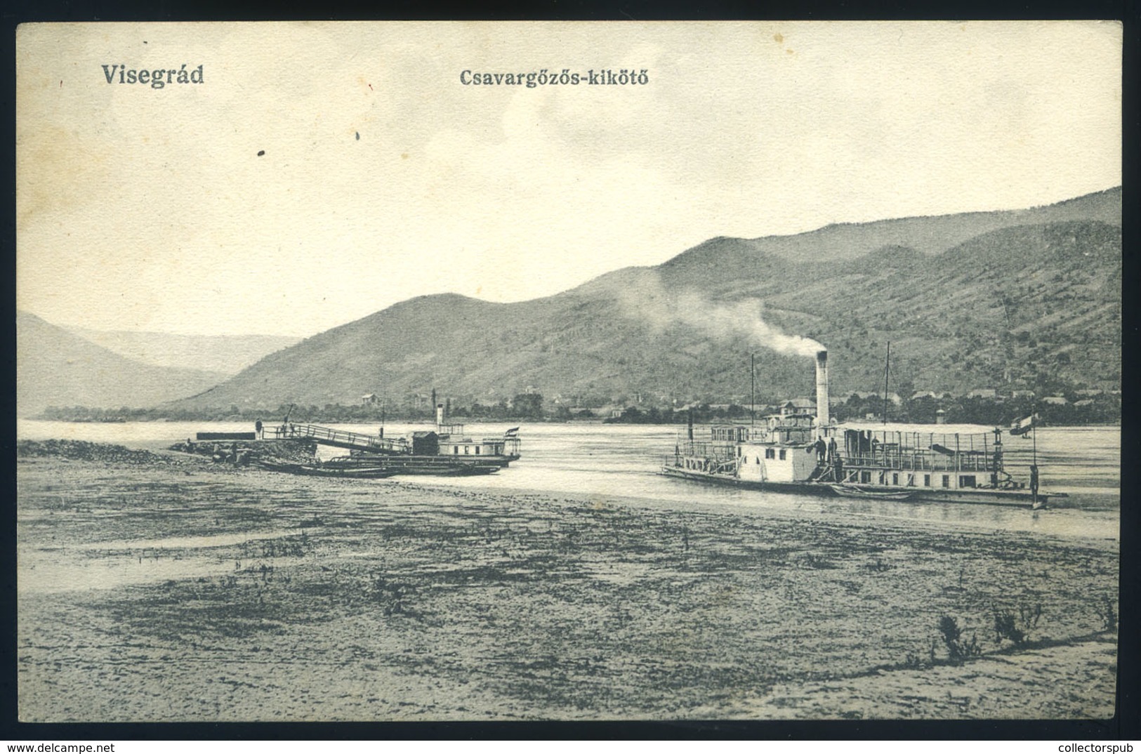 VISEGRÁD Csavargőzös Kikötő Régi Képeslap  /  Steamer Port Vintage Pic. P.card - Hongrie