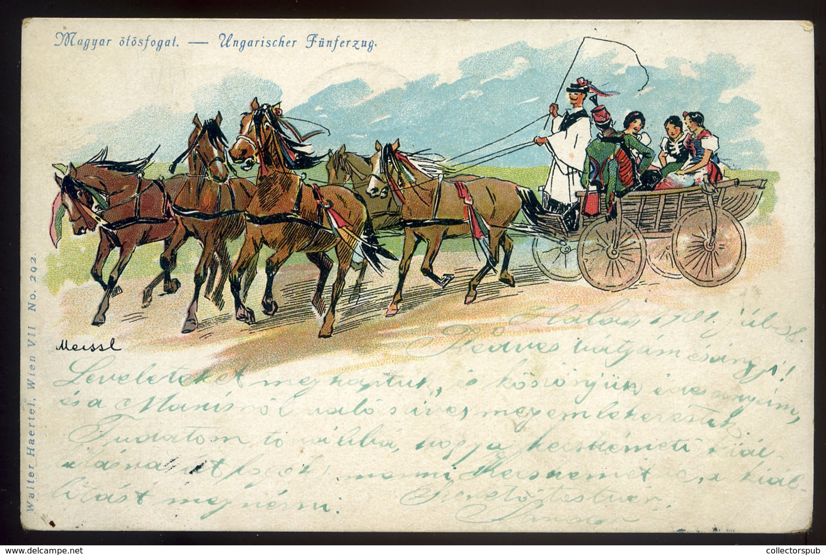 1901. Magyar ötösfogat, Litho Képeslap  /  Litho Vintage Pic. P.card - Hongarije